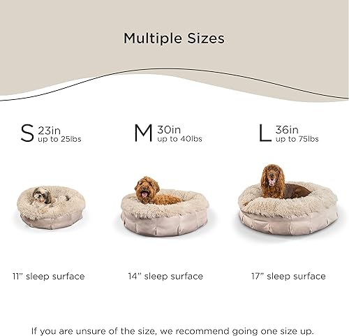 Miniatura 7 de Best Friends by Sheri Puf Ultra Calmante Cama de Lujo en forma de dona para perro, Bronceado, Mediana, 30 x 30 pulgadas