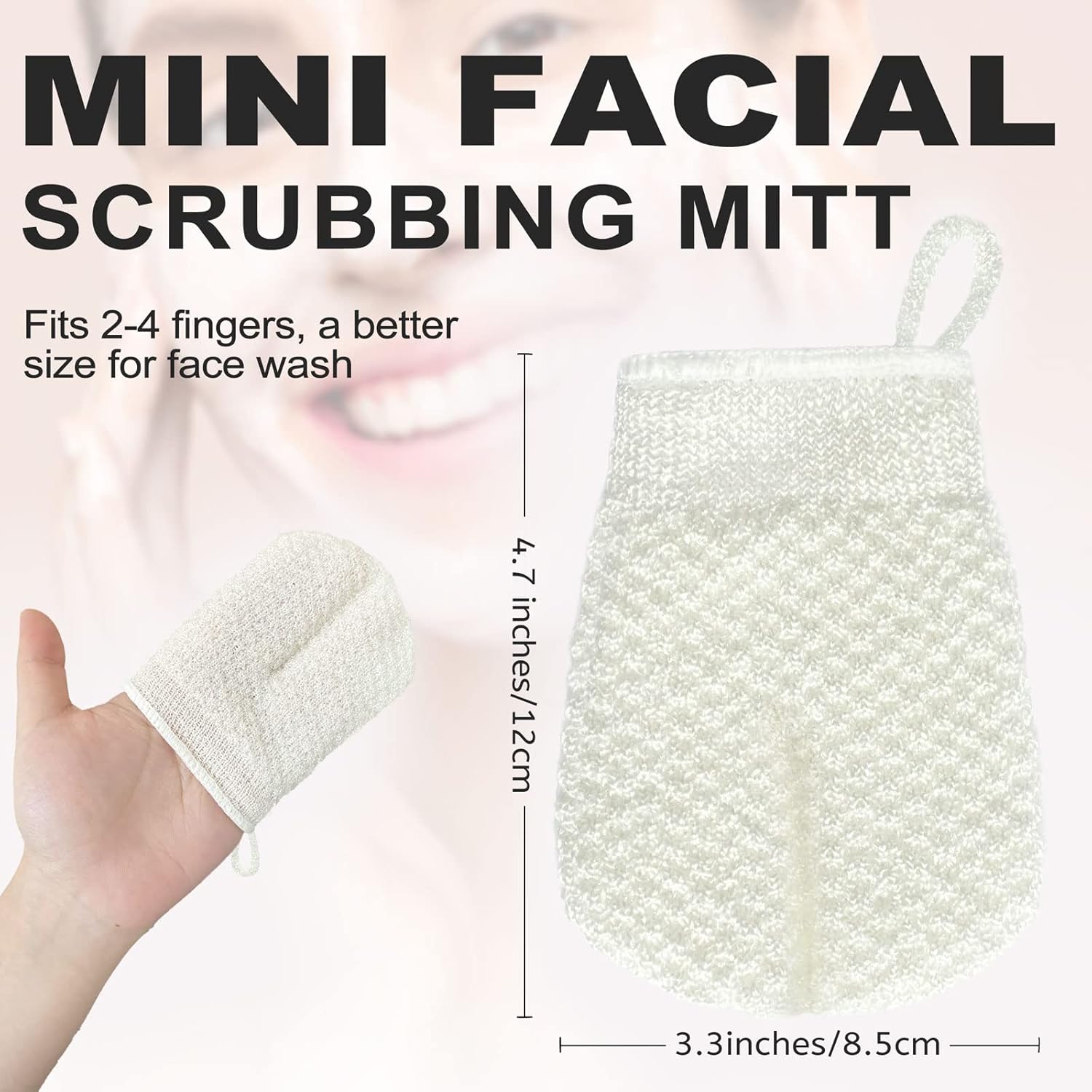 MIG4U 3 PCS Exfoliating Facial Scrubber Mitt, Face Cleanser Wash Mittens Exfoliator for Men & Women Dead Skin Cleaning Gloves - Image 6