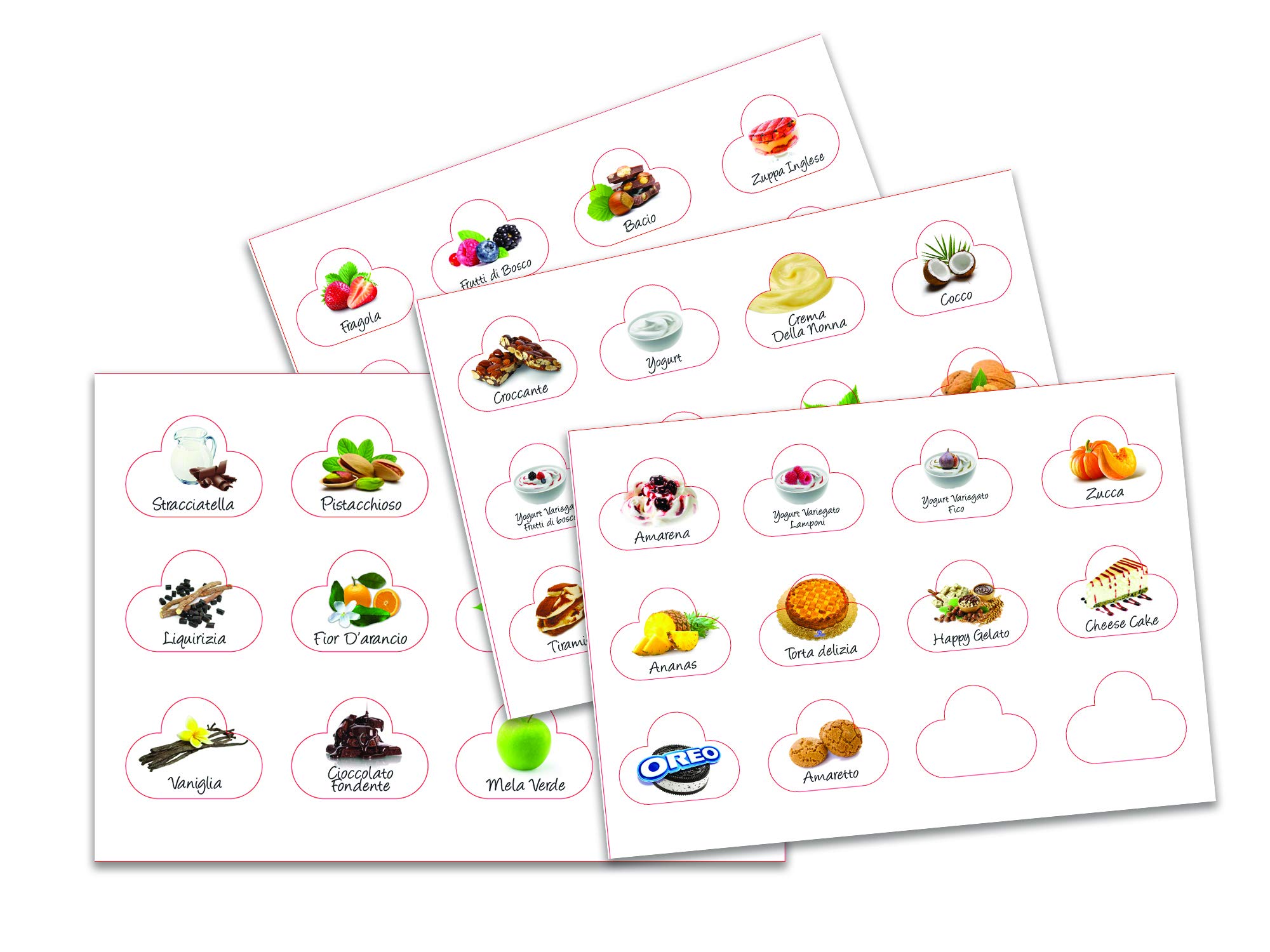 KIT 46 SEGNA GUSTI GELATO ADESIVI
