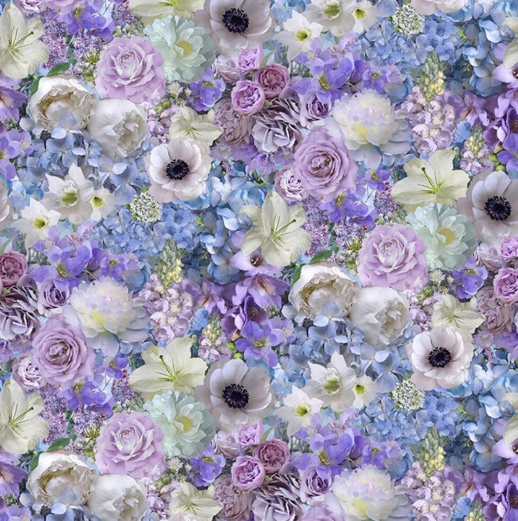 Love Letter by Timeless Treasures Packed Fancy Florals Cotton Fabric by The Yard