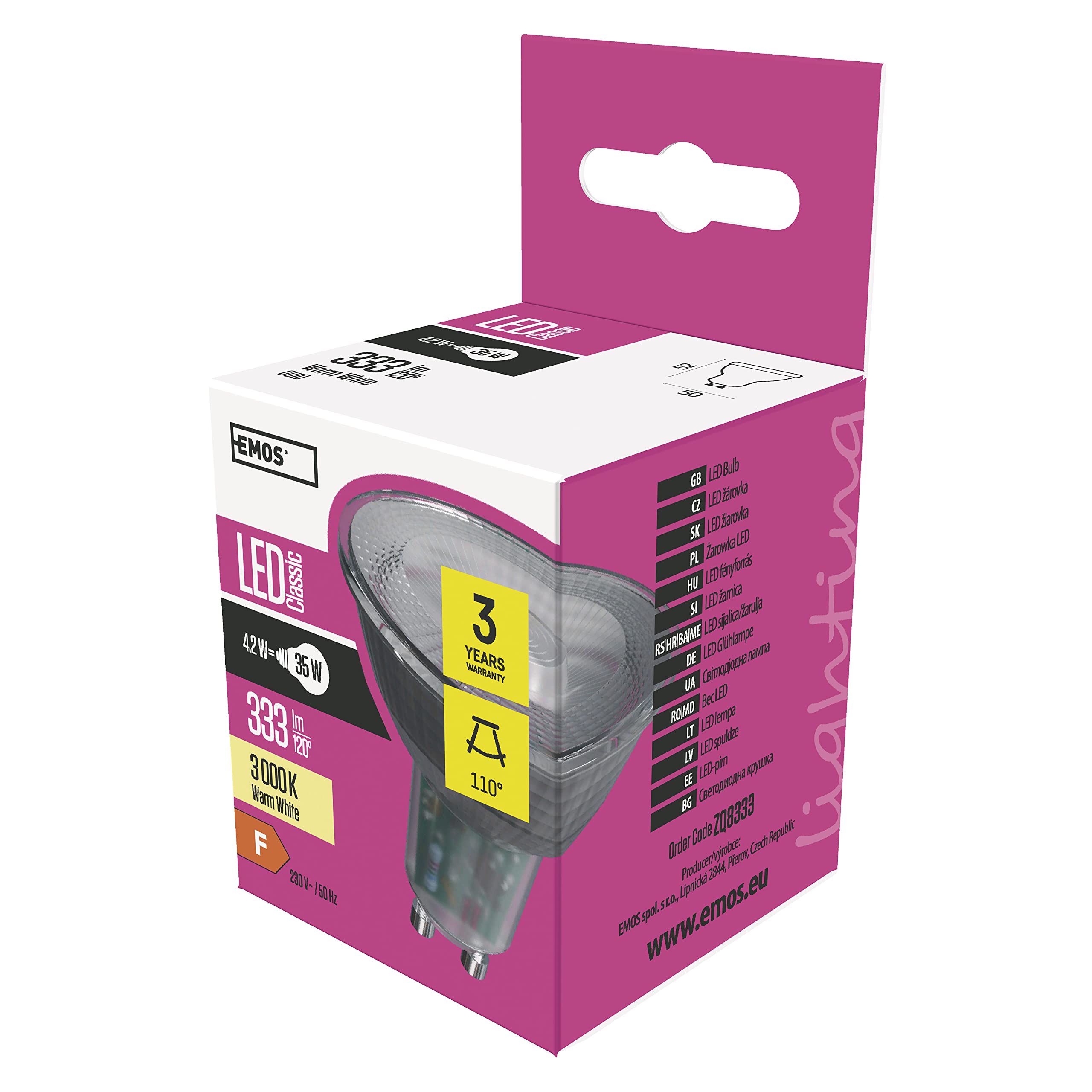 Emos ZQ8333 Energy-saving Lamp 4.2 W GU10 A+ 4.2 W 35 W GU10 A