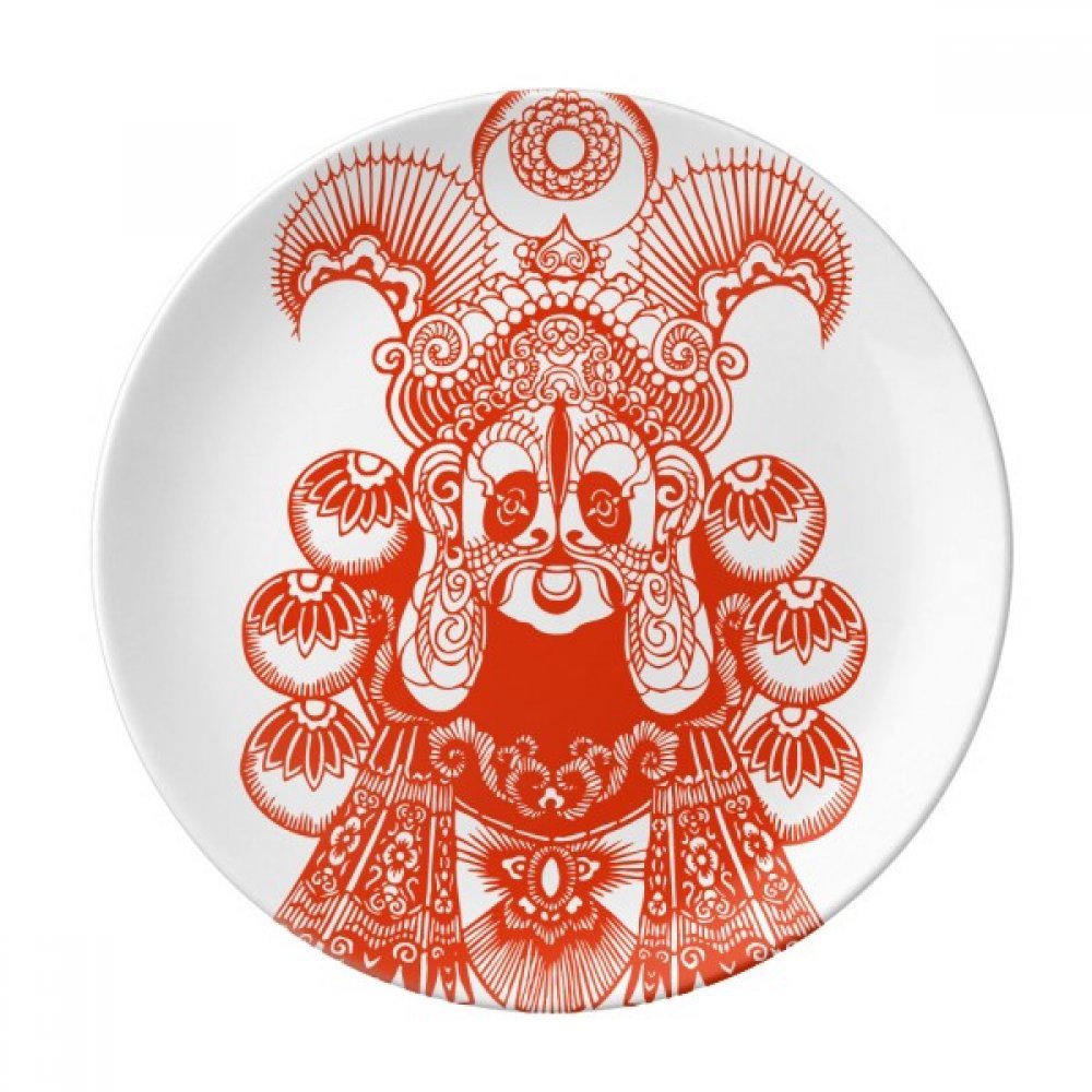 Porcelaine Opéra de Pékin rouge 21cm, assiette décorative de luxe