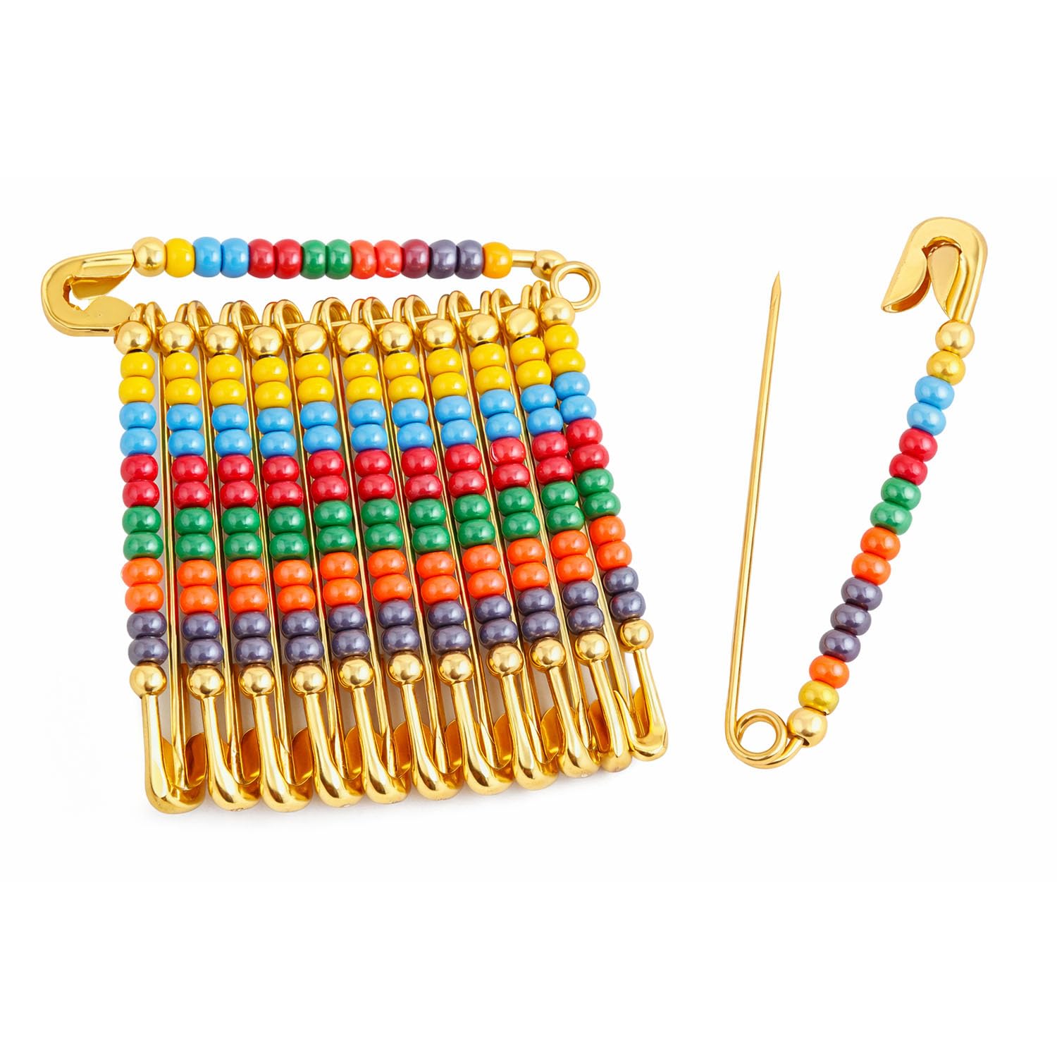 VAMA FASHIONS White Beads Dresses Brooch Pin Clothes Dupatta chunri Scarfs Sari Saree Safety Pins Pallu Pleats for Women - Review, Price and Buying Guide