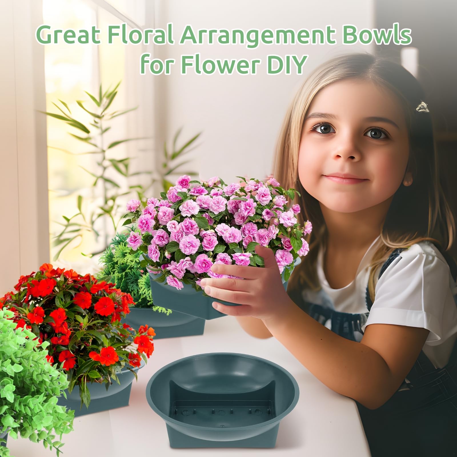 32-Pack Floral Foam Bowls for Floral Arrangements, Large Round Design for Events, Weddings, and Holiday Celebrations