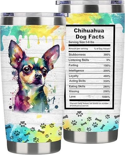 Hapyfam Chihuahua - Regalo para mujereshombres, vaso aislado de acero inoxidable de 20 onzas (Chihuahua)