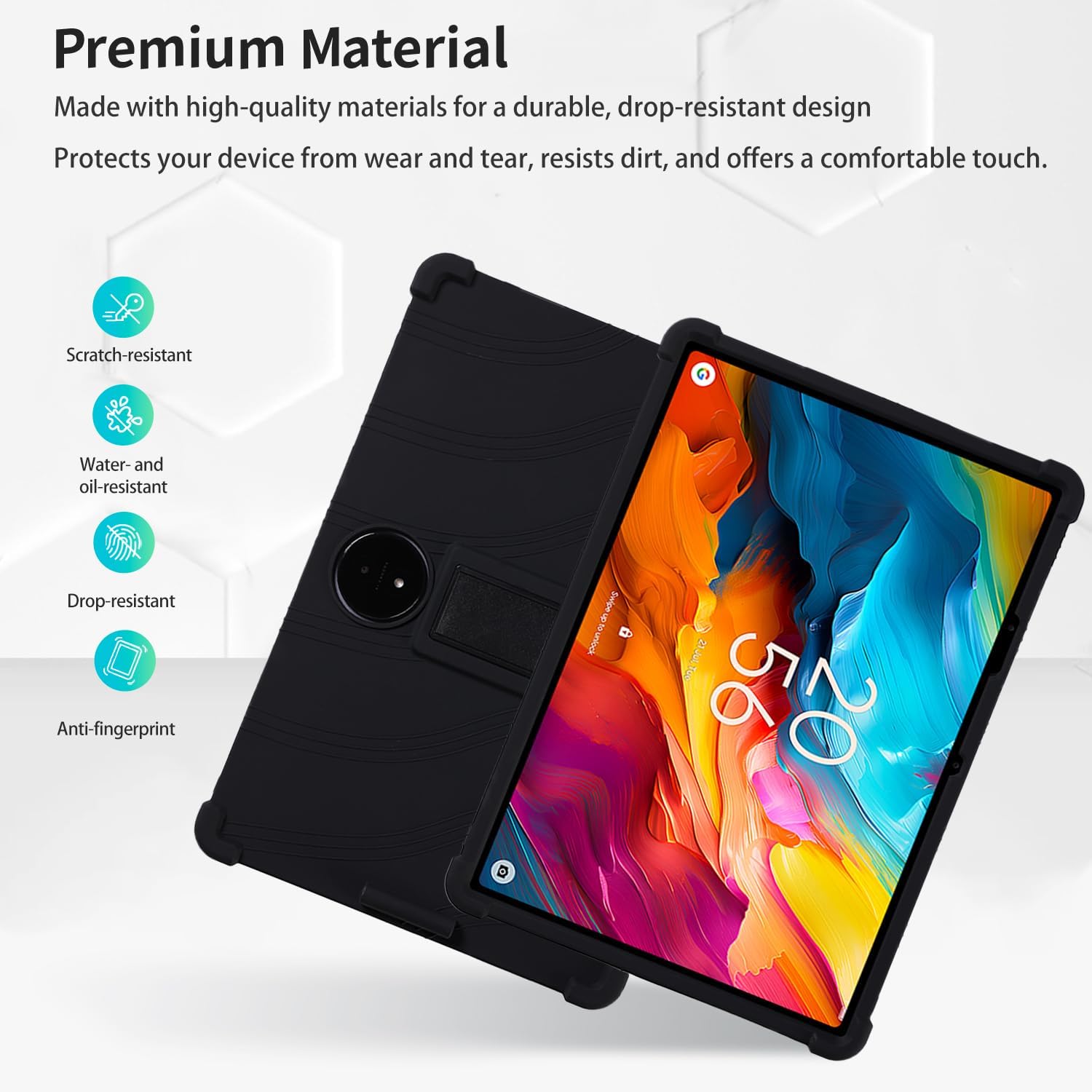 Case for TCL NXTPAPER 14 14.3-Inch Tablet – Shockproof Silicone Protective Cover with Kickstand, Drop-Resistant Business Style (Black)