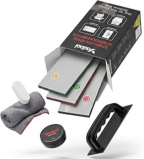 Stainless Steel Commercial Kitchen Scratch Remover Kit for Non-Coated Stainless Steel Surfaces, Removes Scratches Scuffs Abrasions, Restores Brushed Finish, DIY Repair Solution