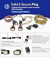 Vista 3 de Repuesto para cableado de luz Blue Ox EZ BX88368 - Kit de arnés de cableado de remolque para Jeep Willys 2021-2025 Wrangler JL 2018-2025 y Gladiator