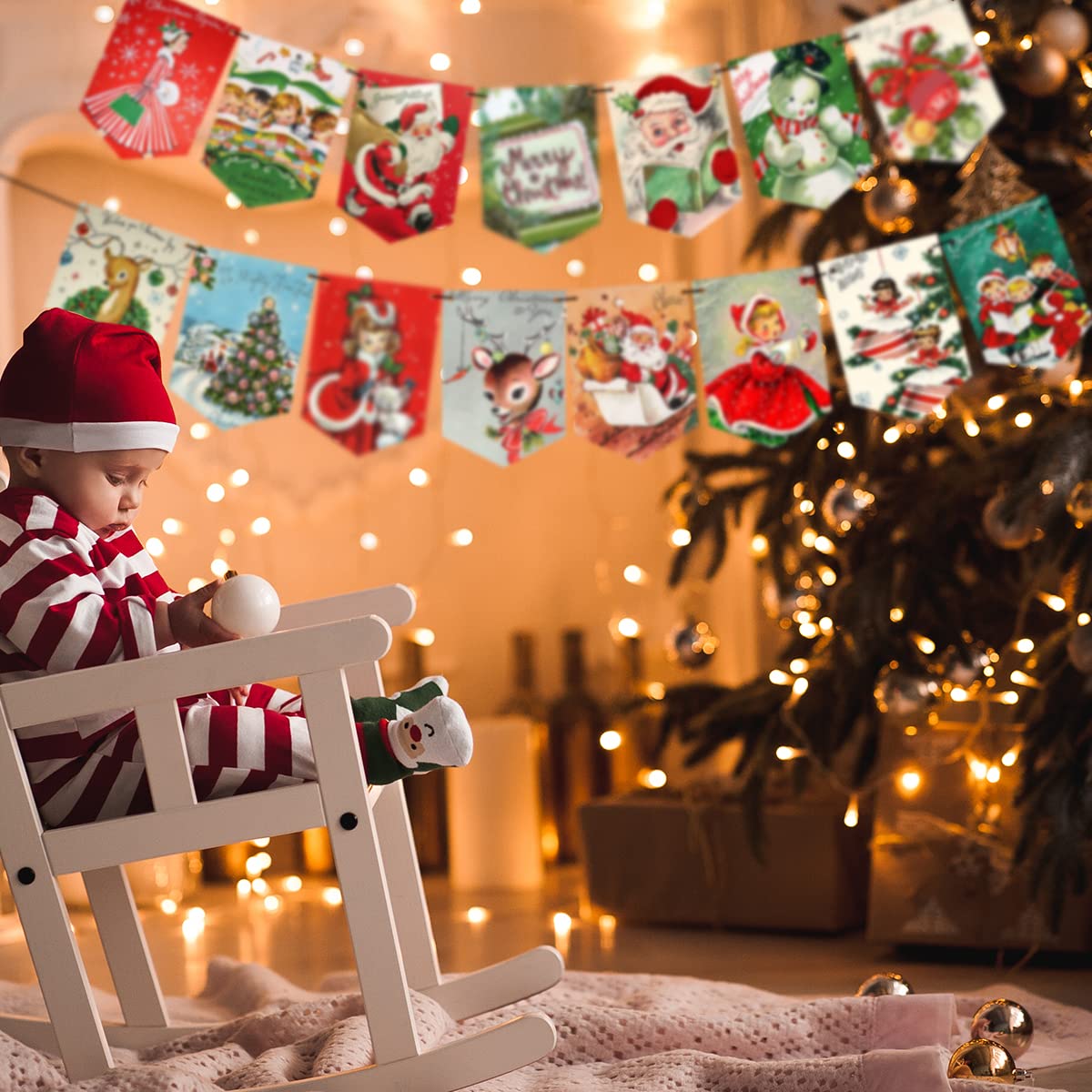 Frohe Weihnachten Banner Mit Lebkuchenmann – Bunt, 299 Cm Lang