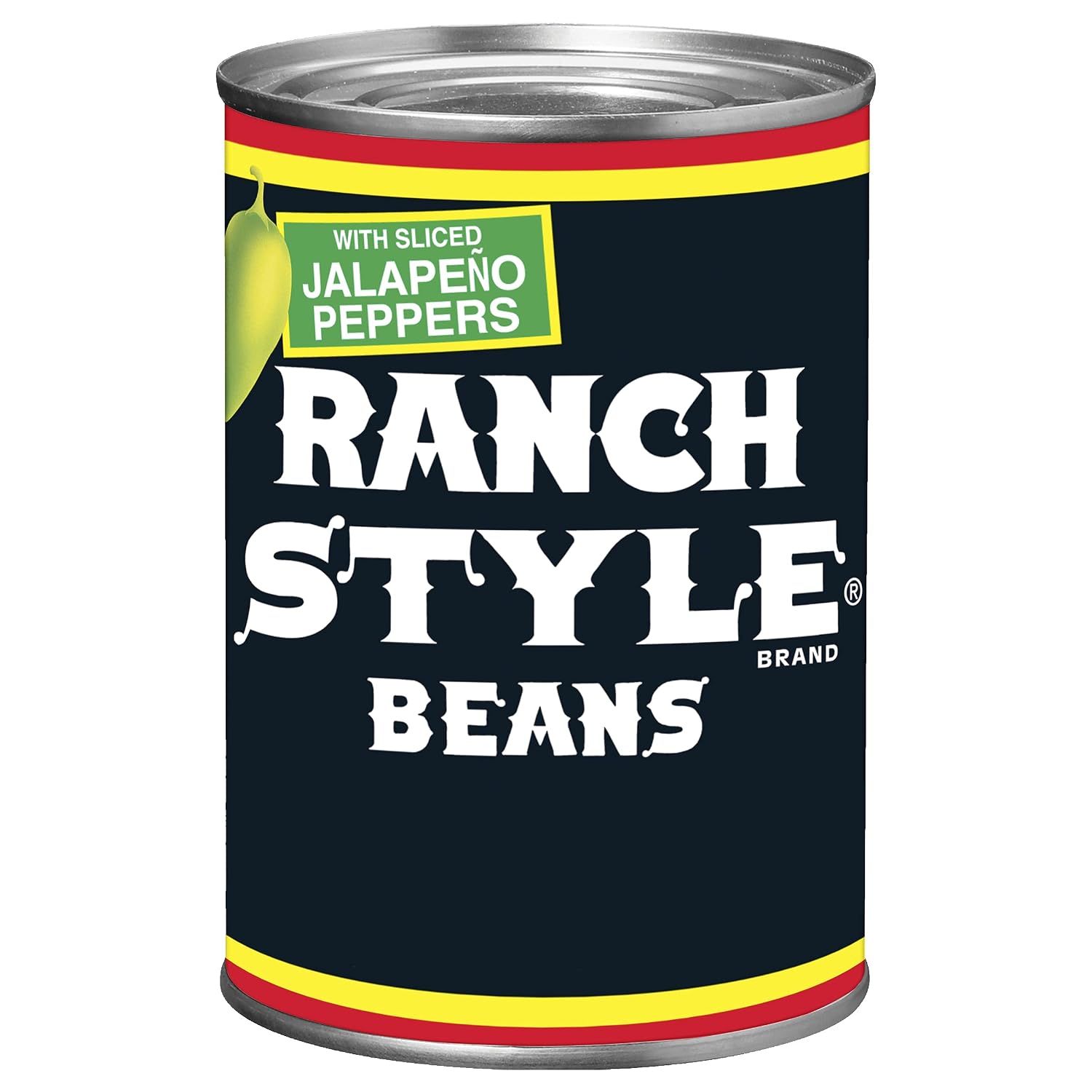 Ranch Style Beans With Sliced Jalapeno Peppers, Canned Beans, 15 oz