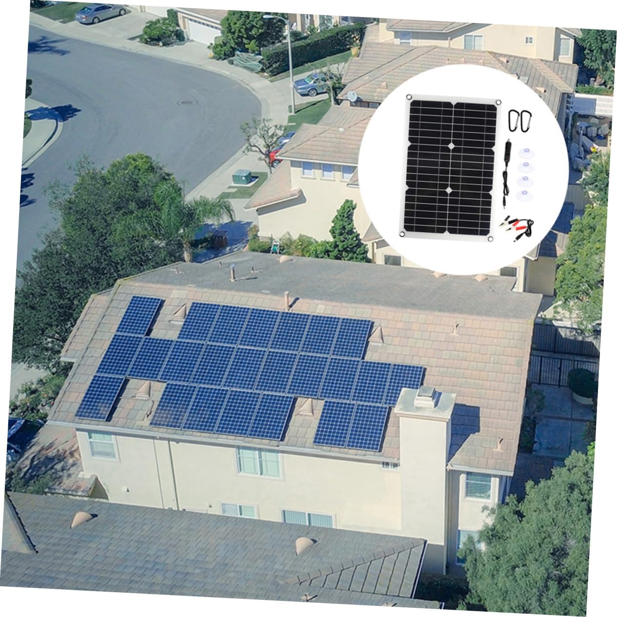 Portable Solar Charger Kit 20W 18V DC Dual USB Solar Panel Waterproof Design for RV and Boat Emergency Power Backup