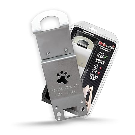 TheDoorLatch Adjustable Door Latch. Keeps Dogs Out of Litter. Holds Door Open for Cats. Super Easy Installation.