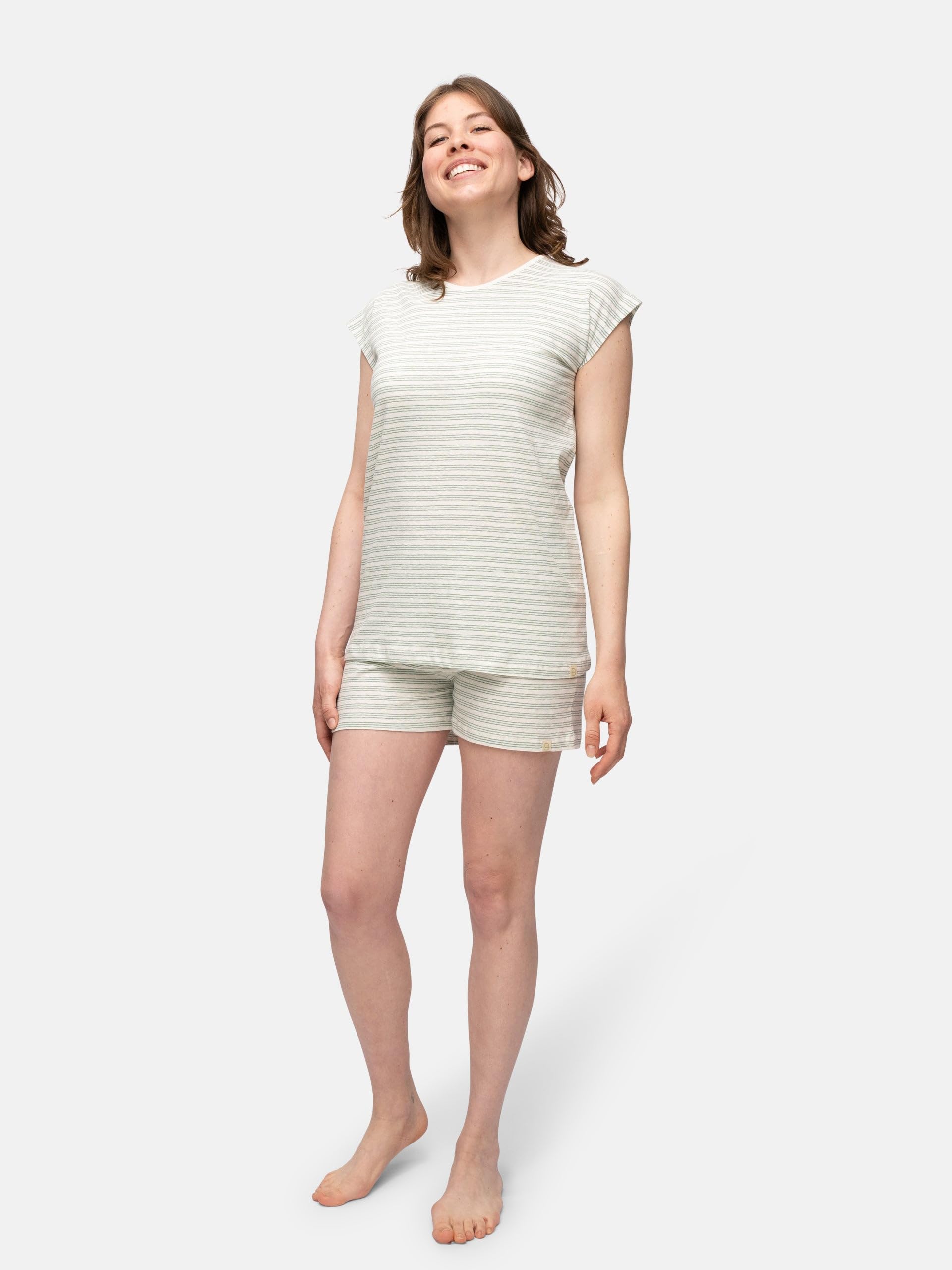 Leinen-anteil, Gots-Zertifiziert Camiseta de Pijama para Mujer