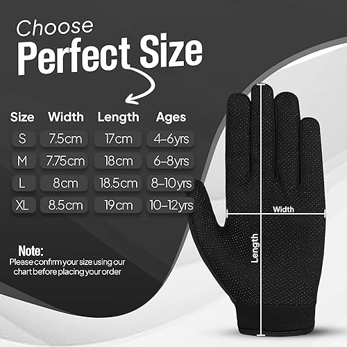 Miniatura 5 de Kids Cycling Gloves - Full Finger Bike Gloves for Boys & Girls, Non-Slip Motorbike Gloves for BMX, MTB, Scooter & Outdoor Sports