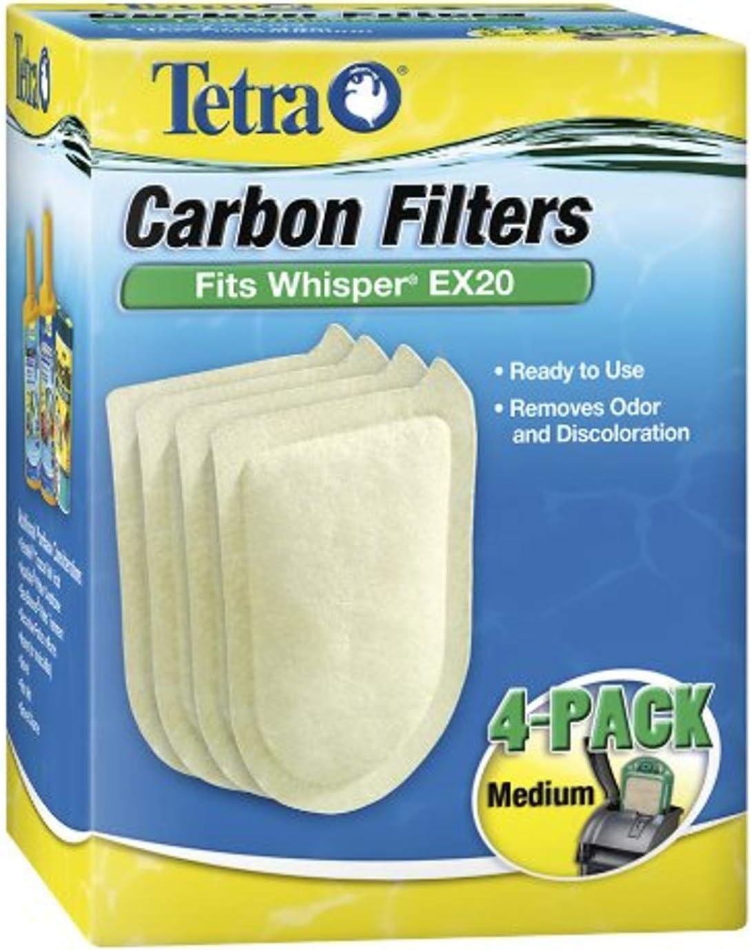 TetraWhisper EX Carbon Medium Round Filter Cartridges, 4-Count