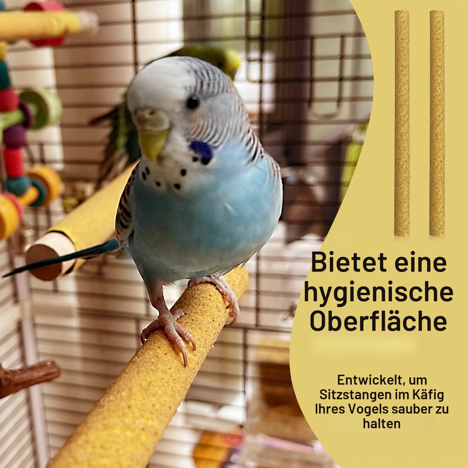 S&X 12 x große, geschliffene Sitzstangenabdeckungen für Sittiche, Lovebirds, Papageien, Finken, Kanarienvögel, große Sitzstangenabdeckungen, 1,9 cm Durchmesser x 22,9 cm Länge