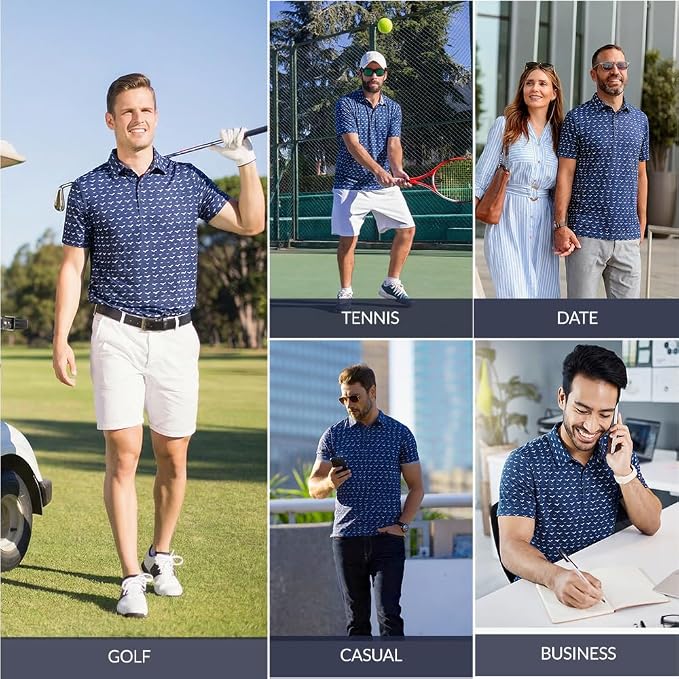 Polo para hombre de golf Dry Fit con ajuste 4 vías miniatura 7
