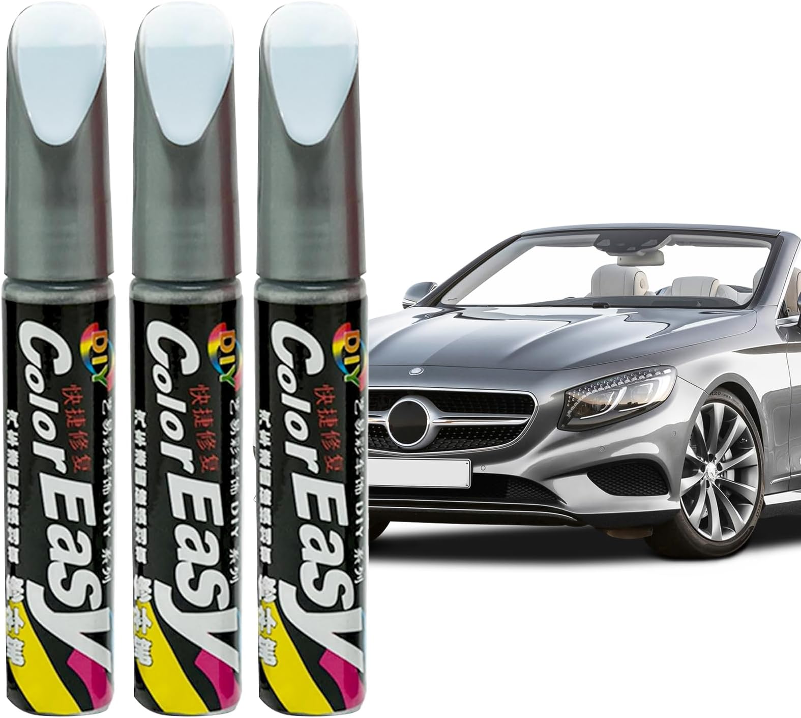 3 Pcs Car Touch up Paint Pen 3 Pcs Car Paint Touch up Silver Touch up Paint for Cars for Scratch Repair Car Touch Up Paint Pen 12ml (Silver)