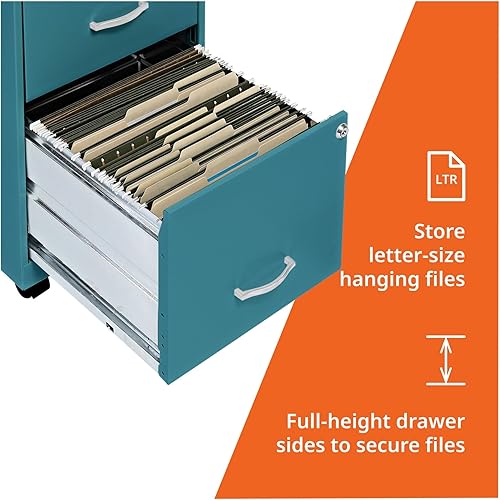 Miniatura 5 de Lorell LYS SOHO - Armario móvil para archivos/archivos, color verde azulado Verde azulado,Negro -,marino,plateado,Blanco,Rojo
