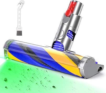 OTTWL V12 Soft Roller Replacement Head Compatible with Dyson V9, Digital Slim, V12, SV20, SV30, SV46, SV57 Cordless Vacuum Cleaners, Fluffy Head with LED Green Light, Suitable for Hardwood Floor