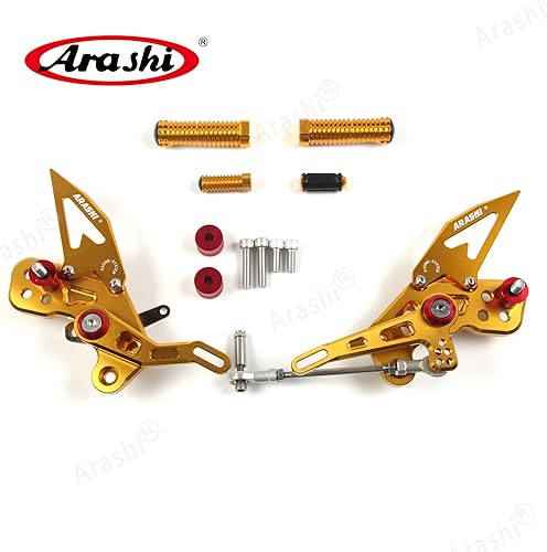 Miniatura 59 de Arashi reposapiés para motocicleta, accesorios ajustables, juego de reposapiés traseros Negro