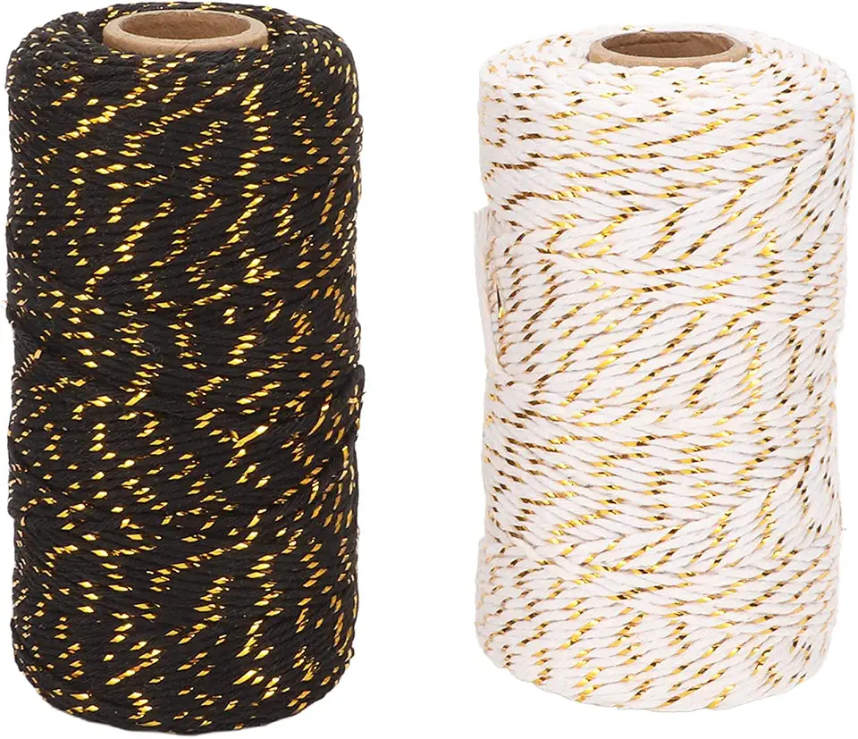 2 Rolls Cotton Twine String, Tarps & Tie-Downs Twine Bakers Twines Decorative Bakers Twine Gift Wrapping for DIY Projects Gift Wrapping Dressing Decorating