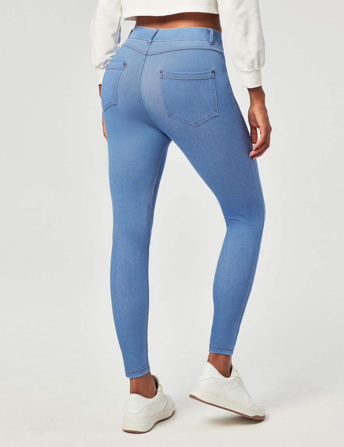 IUGA Jeggings for Women Tummy Control Stretchy Jeans for Women High Waisted Pull on Skinny Jean Leggings with Pockets Trendy - Image 2