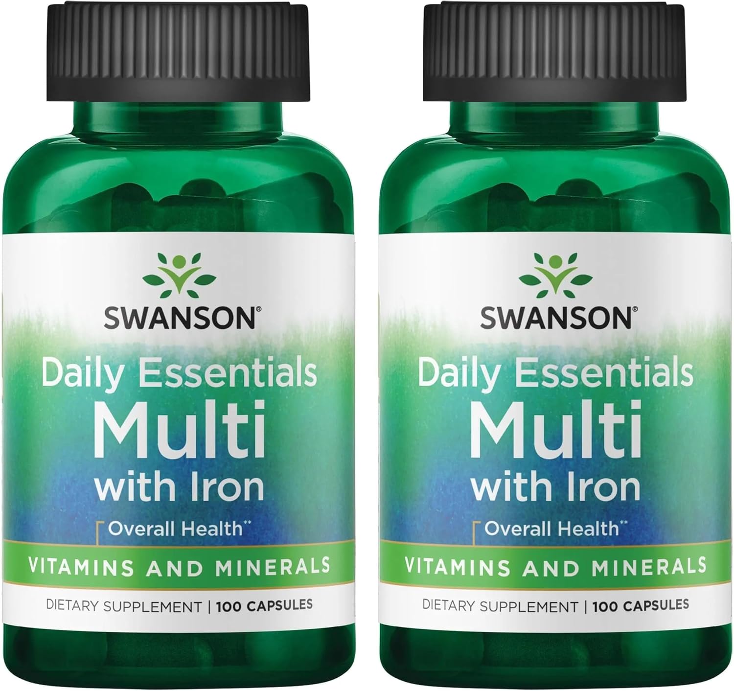 Swanson Multi and Mineral Daily Men's Women's Multivitamin Multimineral Health Supplement 100 Capsules (Caps) (2 Pack)