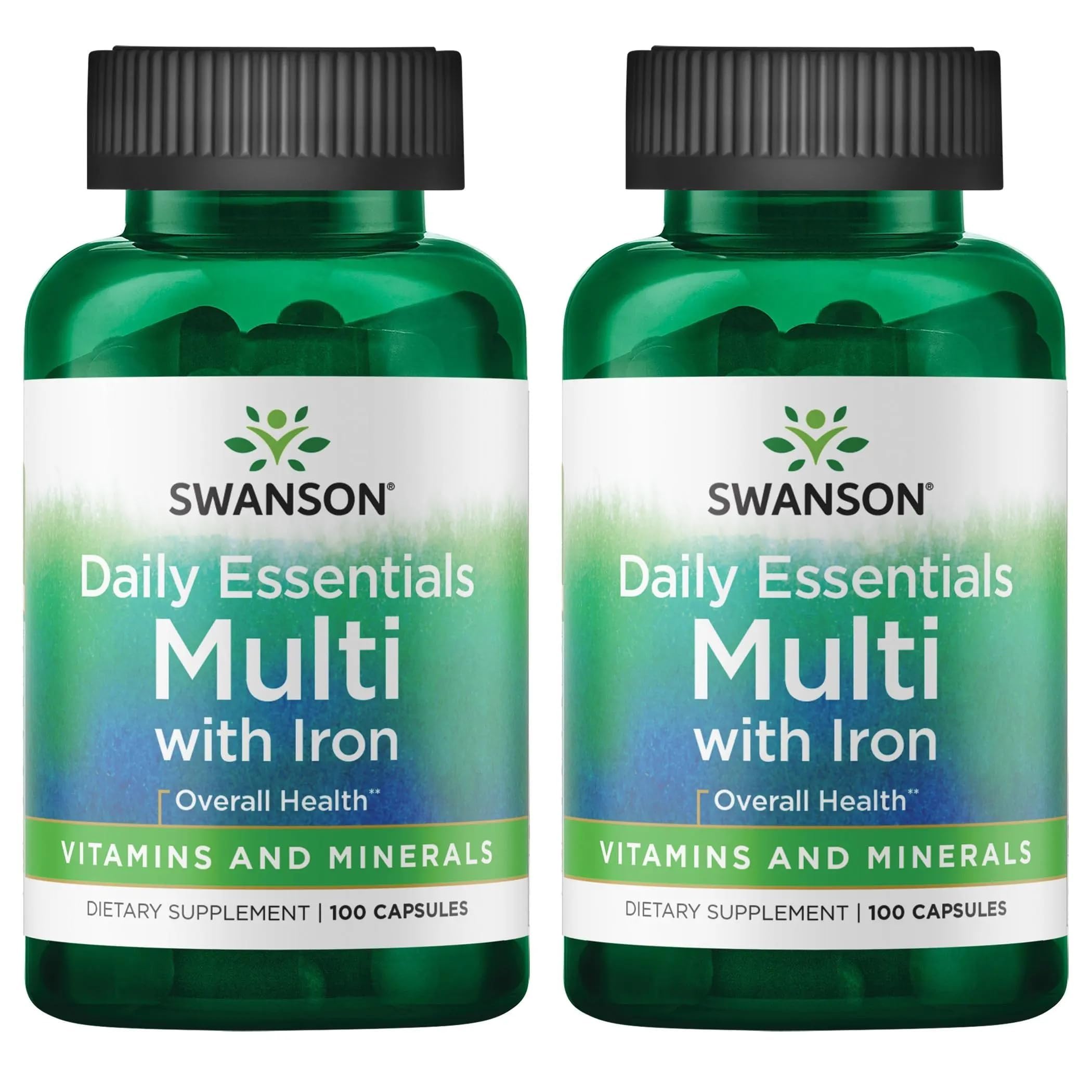 Swanson Multi and Mineral Daily Multivitamin, 100 Capsules, 2 Pack 100 Count (Pack of 2)