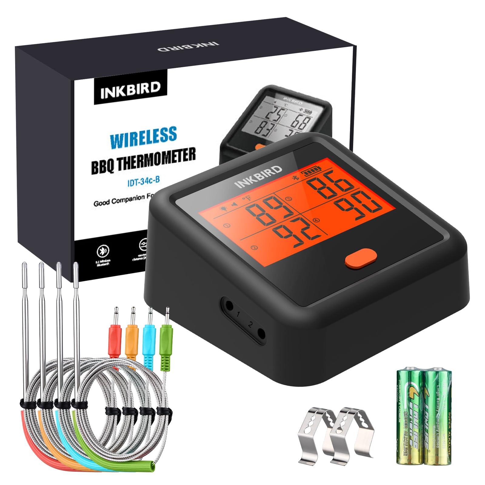 Wifi Bluetooth thermometer Inkbird IBBQ-4BW voor de BBQ