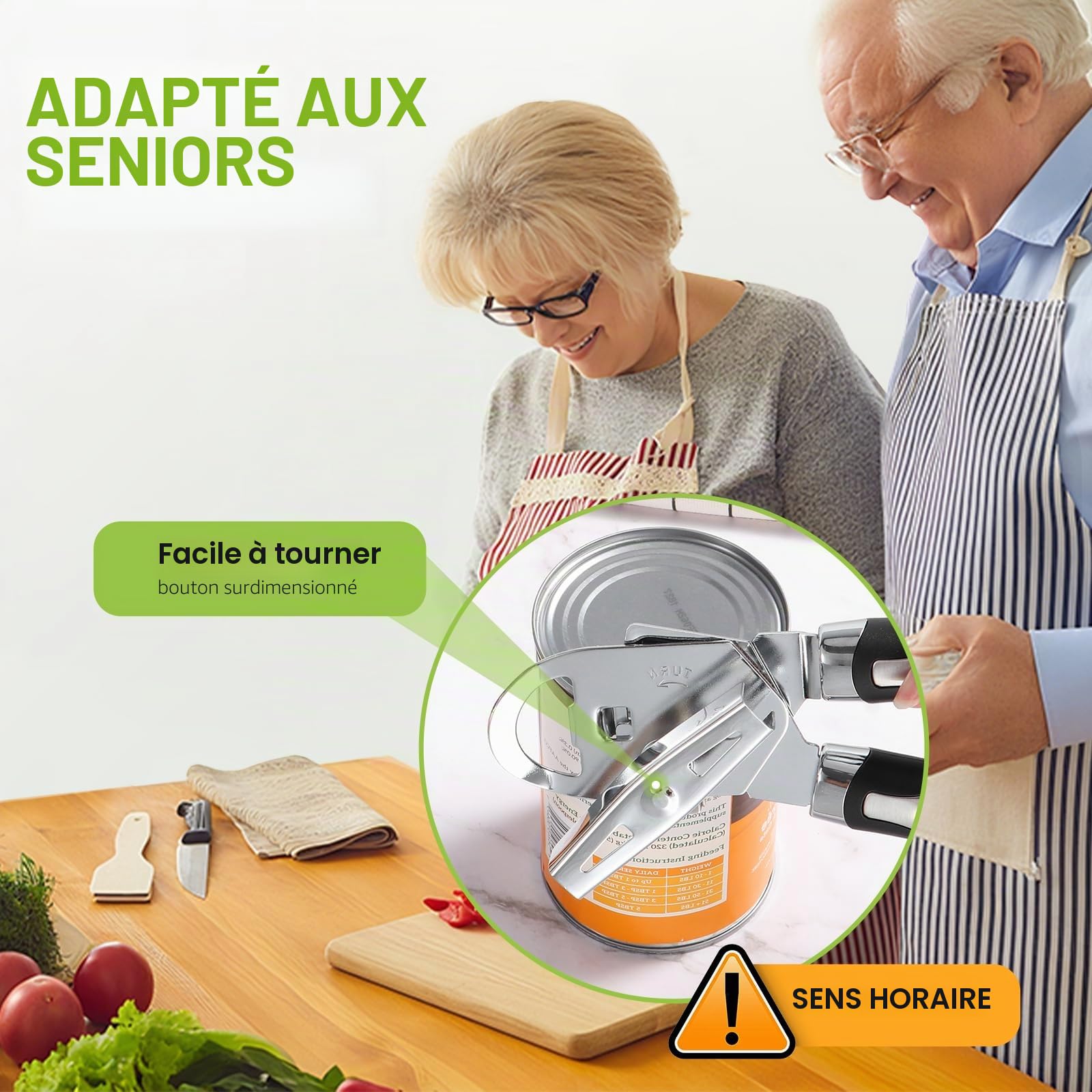 Ouvre Boite de Conserve 3 en 1 Manuel Acier Inoxydable, Diboniur