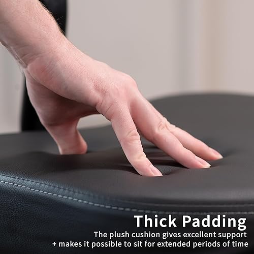 Miniatura 10 de VIVO Silla de oficina móvil con patas cruzadas con soporte trasero para yoga meditación ADHD, altura ajustable, negro, CHAIR-CL02B