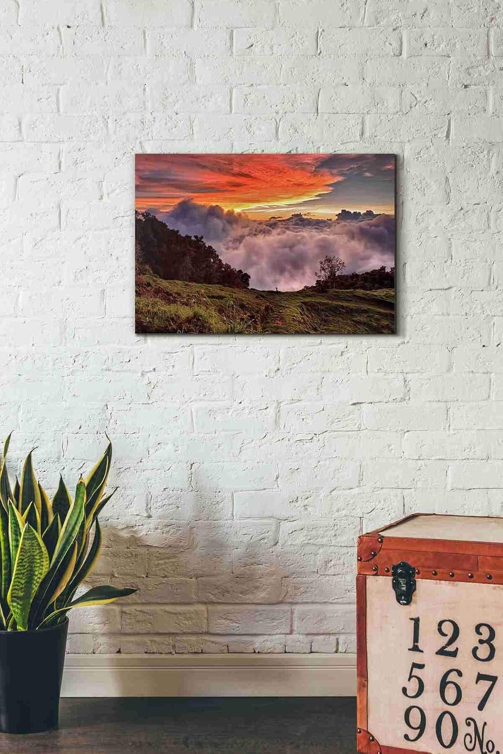 Epic Graffiti 'Valley Clouds at Sunset,' Canvas Wall Art, 18"x26"