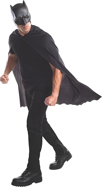 Rubie's Official Adult's Batman Mask and Cape - One Size, Black, World Book Day