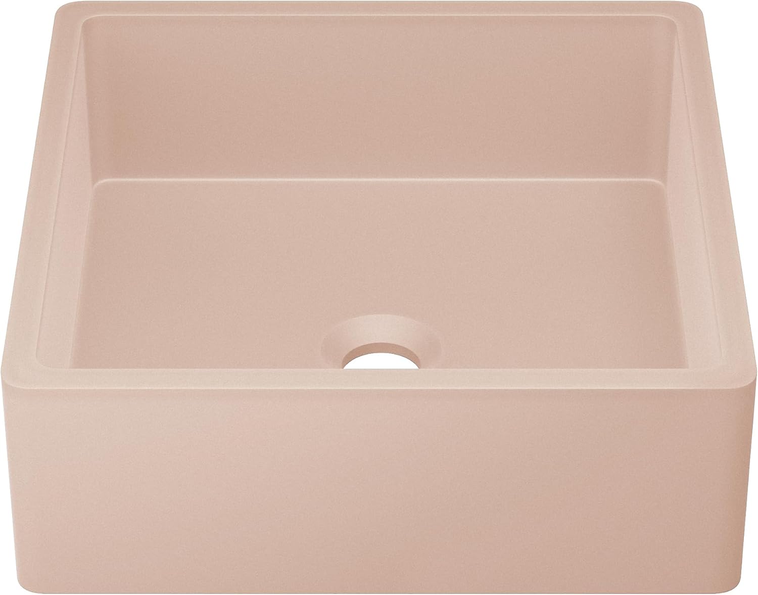 Swiss Madison Lisse 15.5" Concrete Square Vessel Sink in Matte Blush