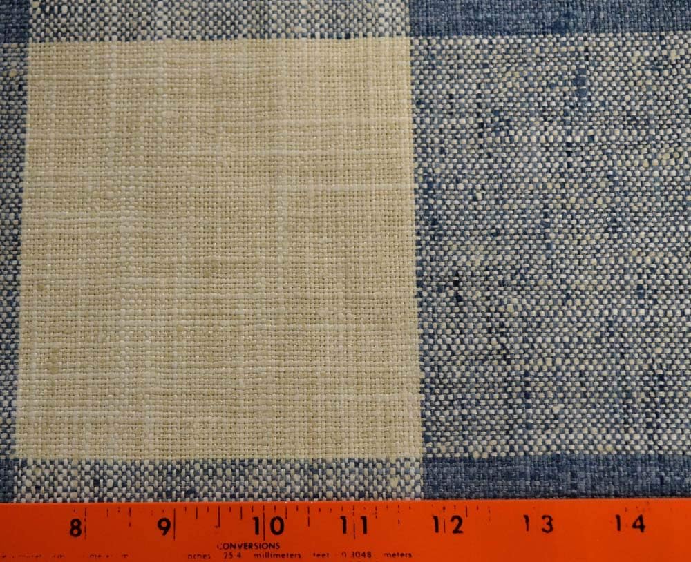 Check Please Marina Blue Cream Woven Buffalo Check Upholstery Kaufmann Fabric (Polyester,OfficeProduct,Ivory,pkaufmann,1,U21685,Fabric,Fabric,pkaufmann,10Inches,pkaufmann)