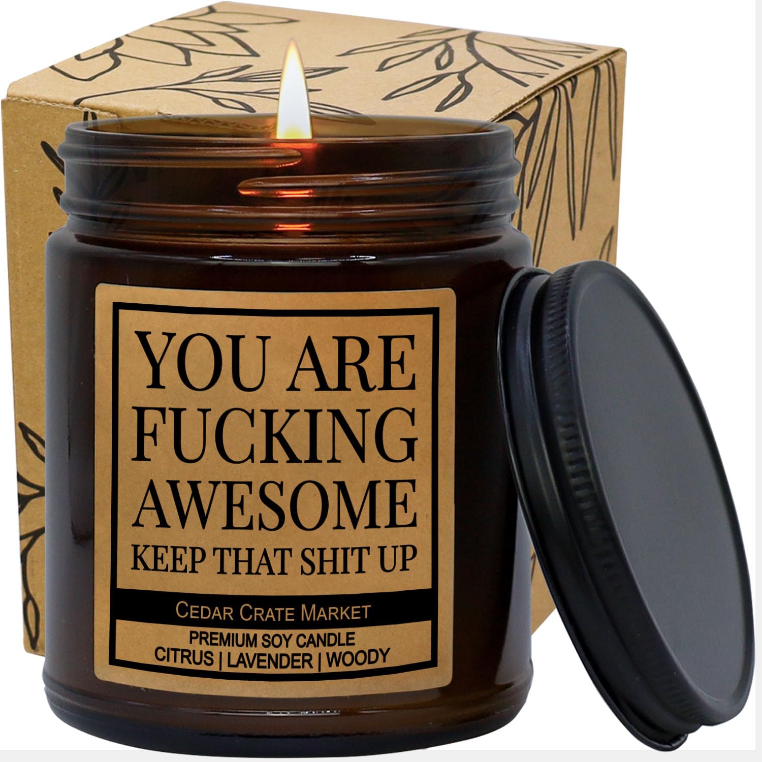 You are Awesome, Keep That Up - Inspirational Gift for Women, Men, Thank You Candle Present, Friendship Gifts for Women, Birthday Gift for her, Scented Soy Candle, Encouragement, Hand Made in The USA