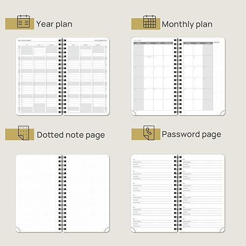 Miniatura 4 de POPRUN Planificador 2022-2023 tamaño de bolso (4.25 x 6.75 pulgadas) planificador académico de año (julio de 2022 a junio de 2023), planificador