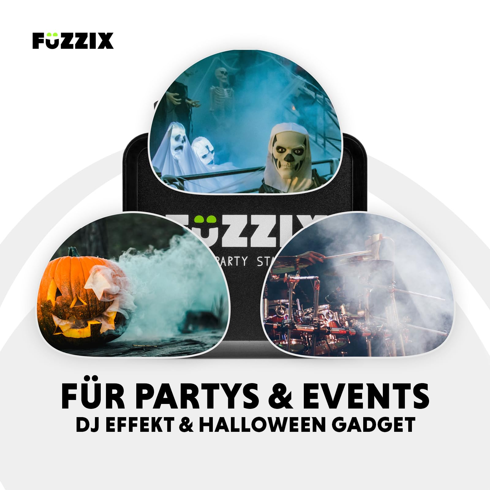 Fuzzix F506V - Vertikale Nebelmaschine Mini mit Fernbedienung & LED Lichteffekt, Smoke Machine mit 500 Watt, Rauchmaschine Party für Hochzeiten, Nebelmaschine Halloween, Fog Machine in Schwarz