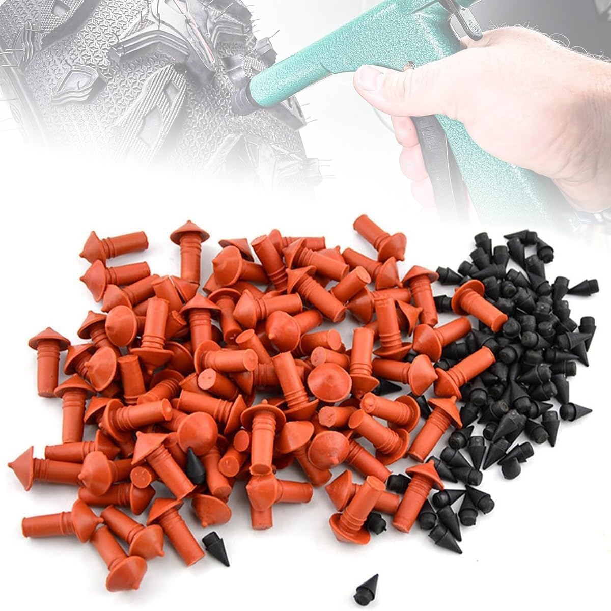 Glorivox Rapid Plug 2.0 Rapid Plug 2.0 Riparazione Pneumatici Kit di Riparazione Pneumatici Rapidplug 2.0 Kit di Riparazione Pneumatici con Tappi per Forature E Forature su Auto, M, +140 Plugs
