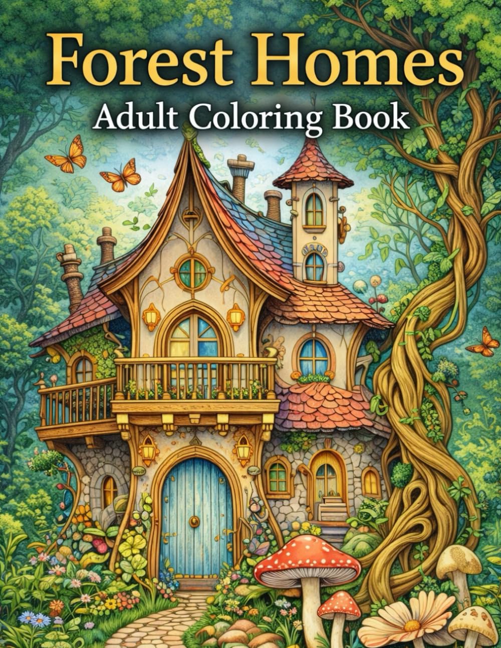 Forest Homes: Adult Coloring Book – Stunning Nature Houses for Relaxation & Creativity