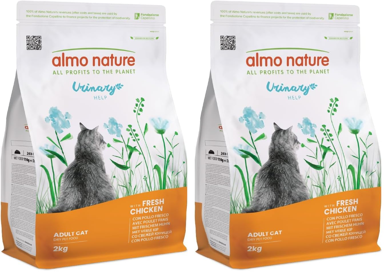 Almo Nature Urinary Help - Katzen-Trockenfutter mit Frischem Huhn - Unterstützung des Harnsystems mit Glucosamin und Reduzierten Gehalten an Magnesium, Kalzium und Phosphor - 2kg Beutel