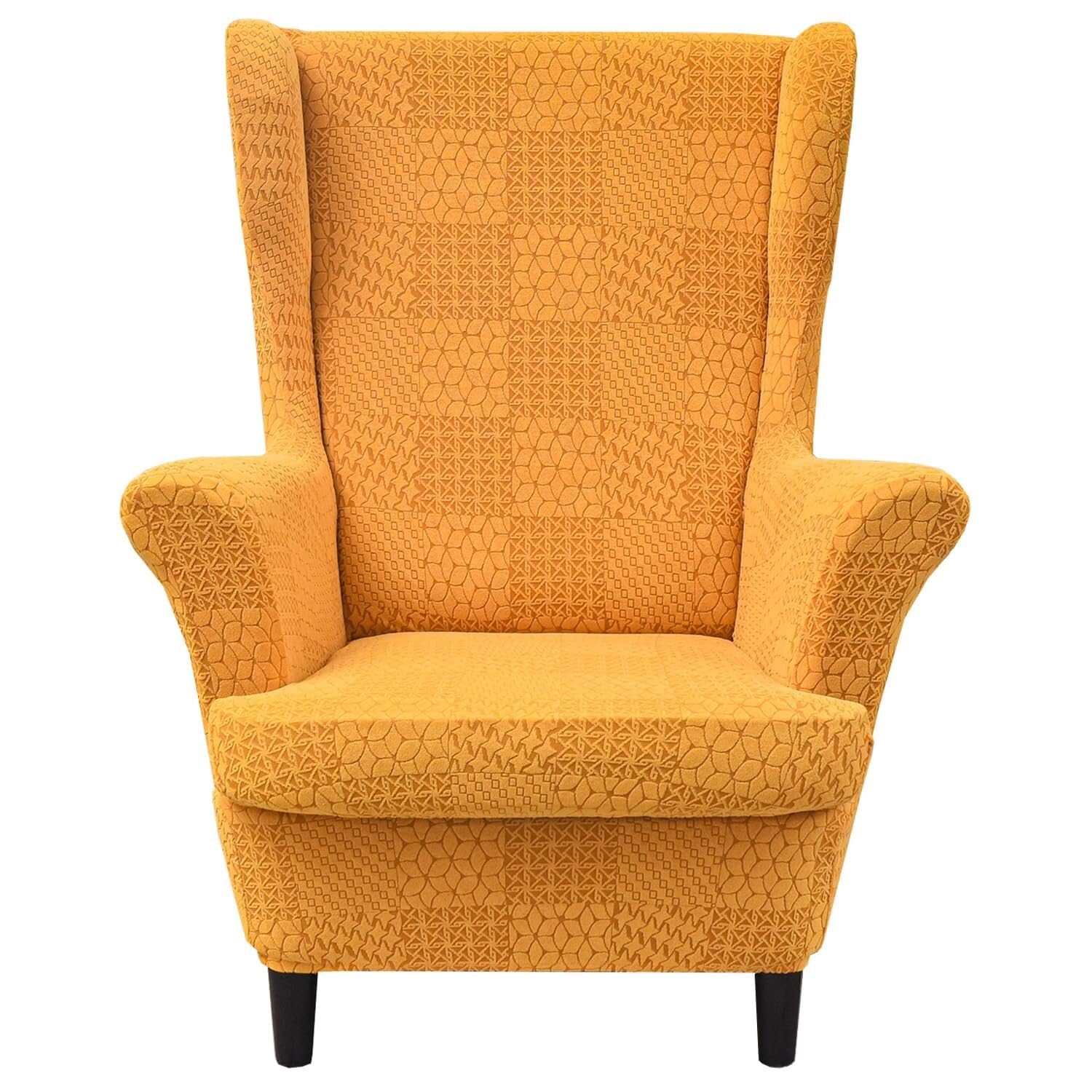 BEIWOSHA Wingback Chair Slipcovers 2 Piece,Stretch Spandex Wing Chair