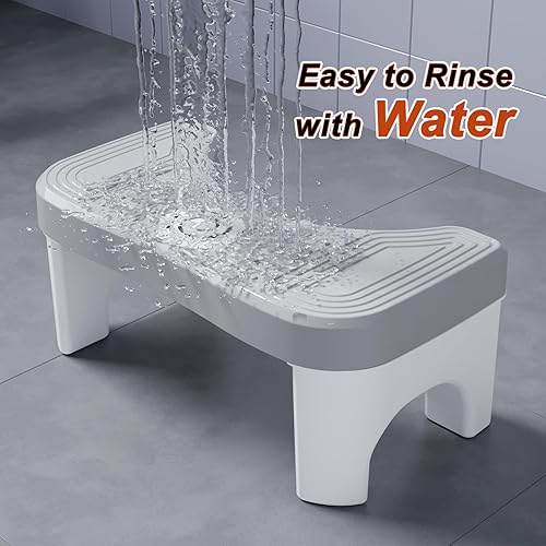 Miniatura 7 de Taburete de inodoro de 7 pulgadas, taburete en cuclillas para adultos, taburete portátil de baño para excrementos, banco de excremento de inodoro