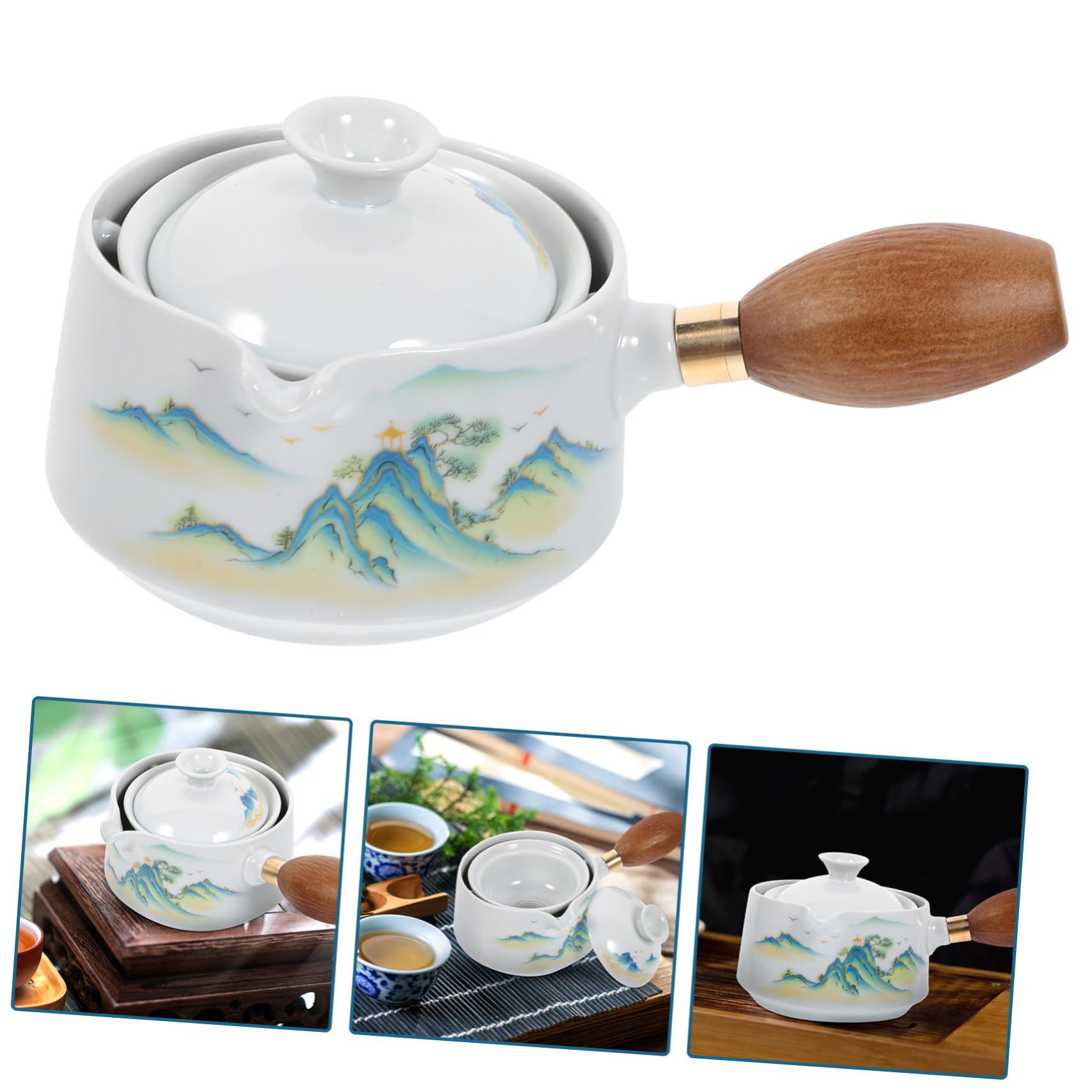 ABOOFAN Set Da 3 Teiere Con Infusore Per Il Tè Dal Design Unico Bollitore in Ceramica Con Comoda Maniglia