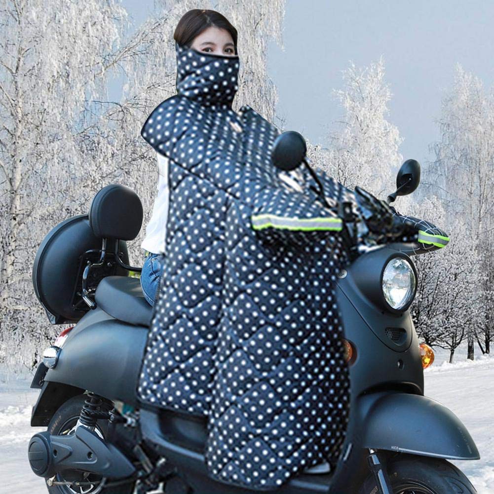 FAXIOAWA Housse de Pare-Soleil de Moto, Couette Coupe-Vent en Velours pour Pare-Brise de Moto, Housse de Tablier pour Scooter, Moto, Jambe, Genou, Protection Chaude pour l'hiver (B)