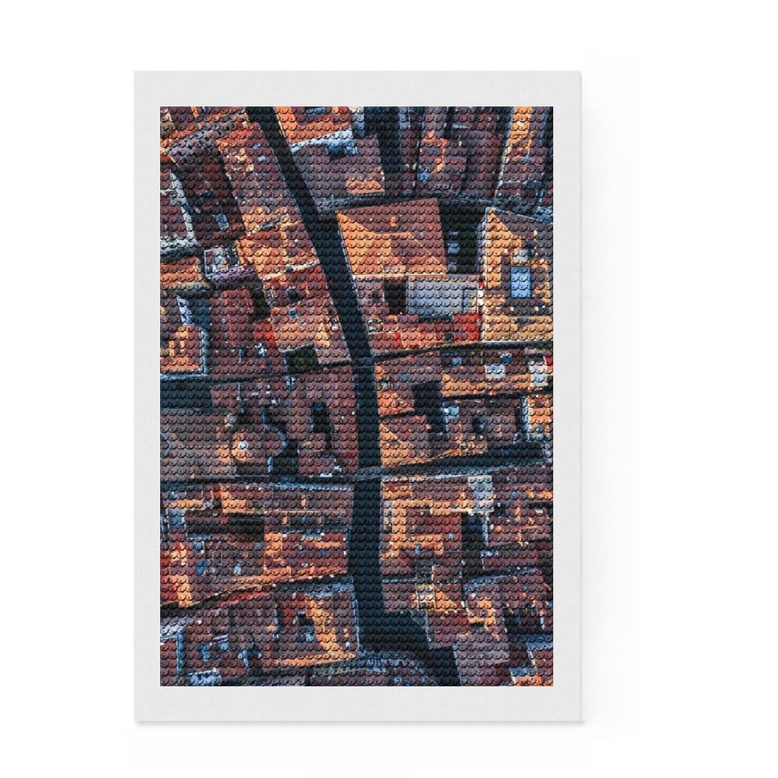 Junmoney Streets of Venice Full Drill Diamond Painting Kit 8"x12", Vintage Style Decor, Aesthetic Room Decor, Full Kit Included