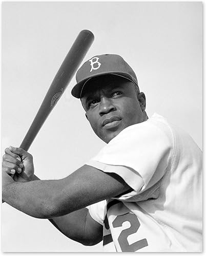 Miniatura 7 de HISTORIX Vintage 1954 Jackie Robinson Baseball Player Photo Print - 24x30 Inch MLB Brooklyn Dodgers Baseball Player Jackie Robinson Print Wall Art