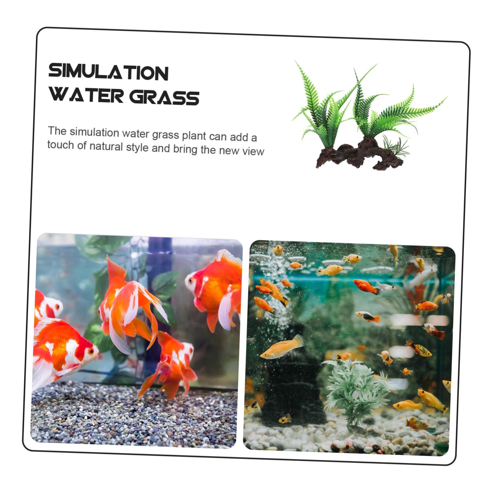 Beaupretty Aquarium en Plastique 4 Pièces Aménagement Paysager Plantes Aquatiques Bois Mort De Paon