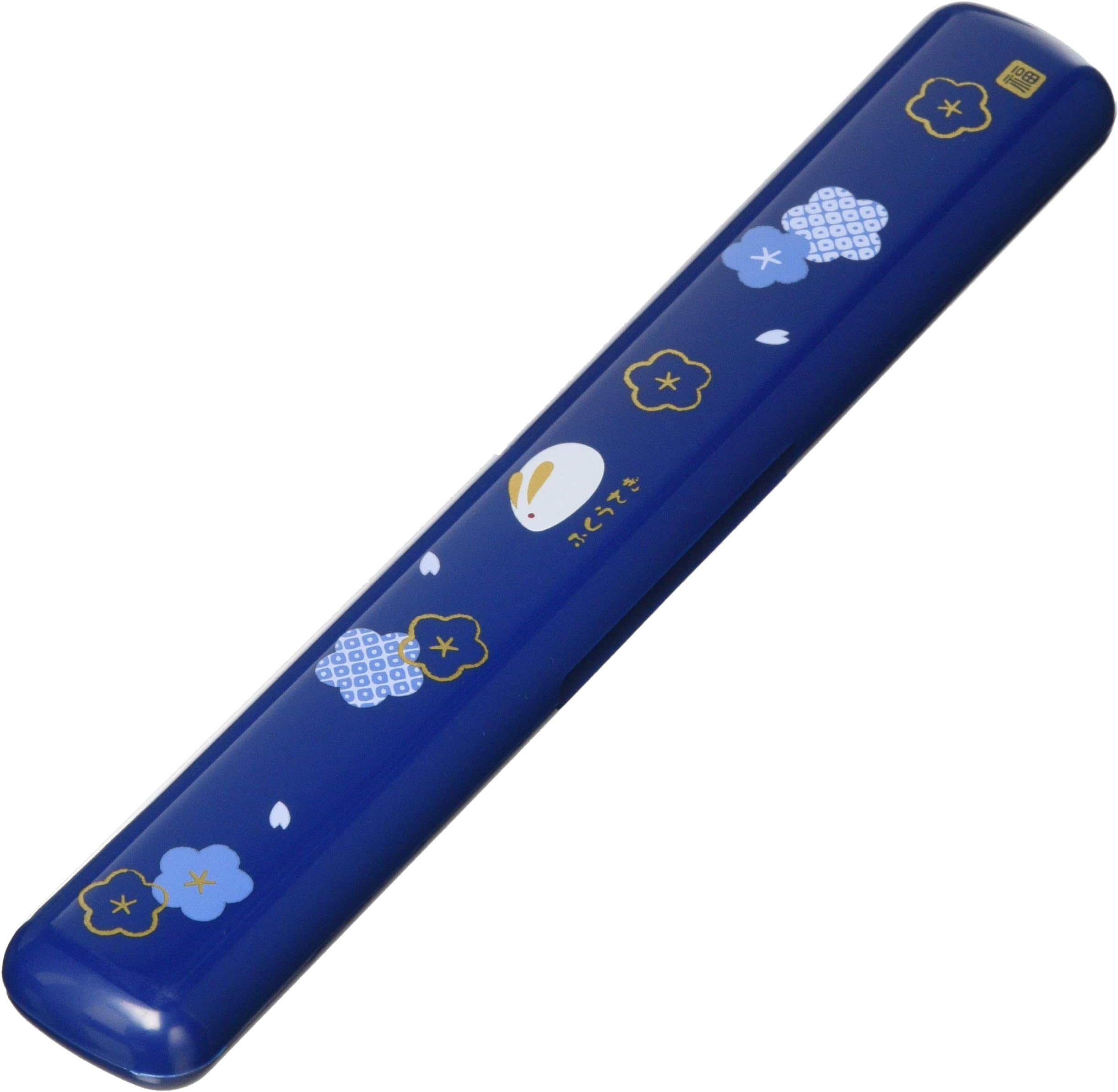 Skater Japanese Rabbit Blossom Chopstick and Case Blue by
